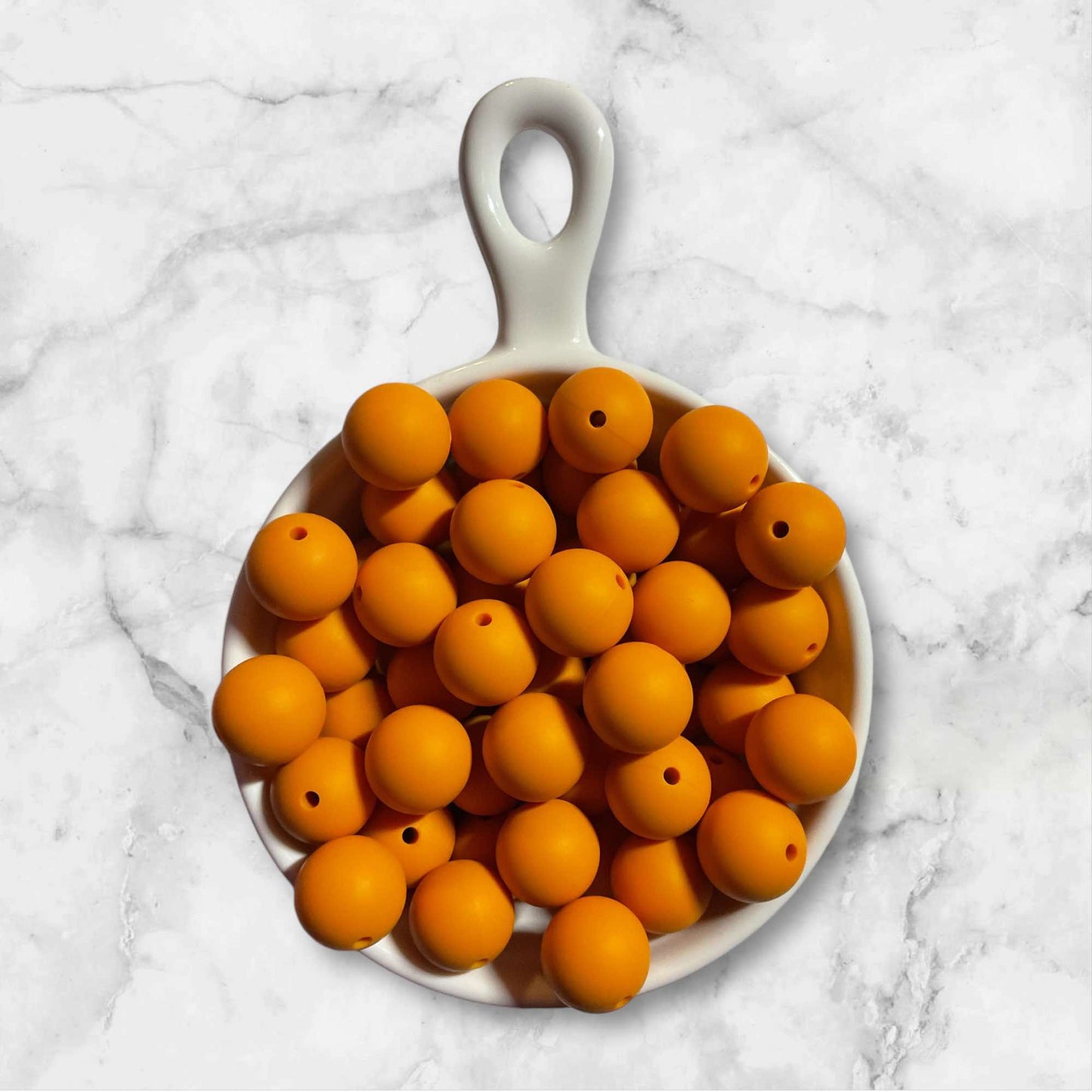 15mm Orange Silicone Bead