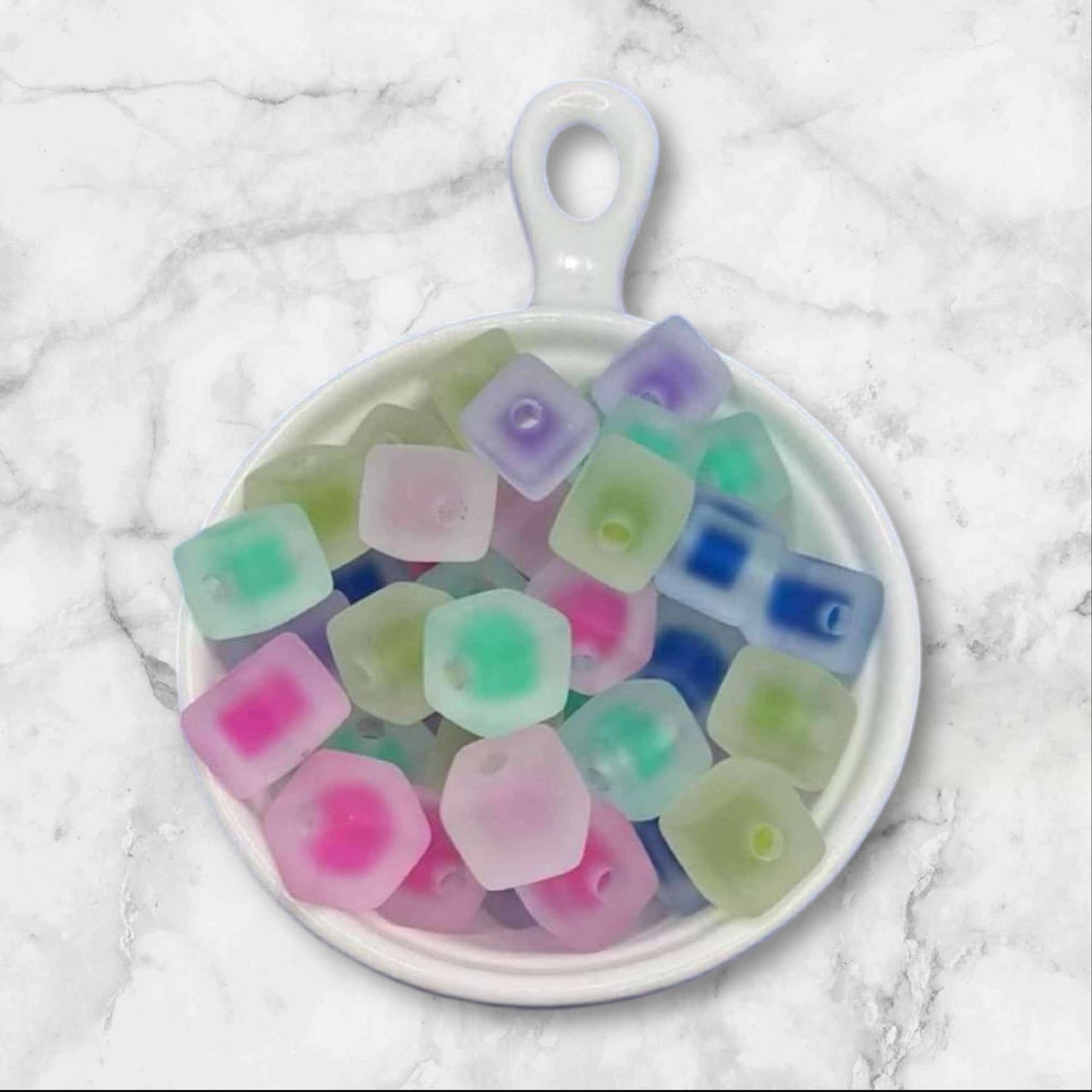 14mm Frosted Double Layer Acrylic Bead