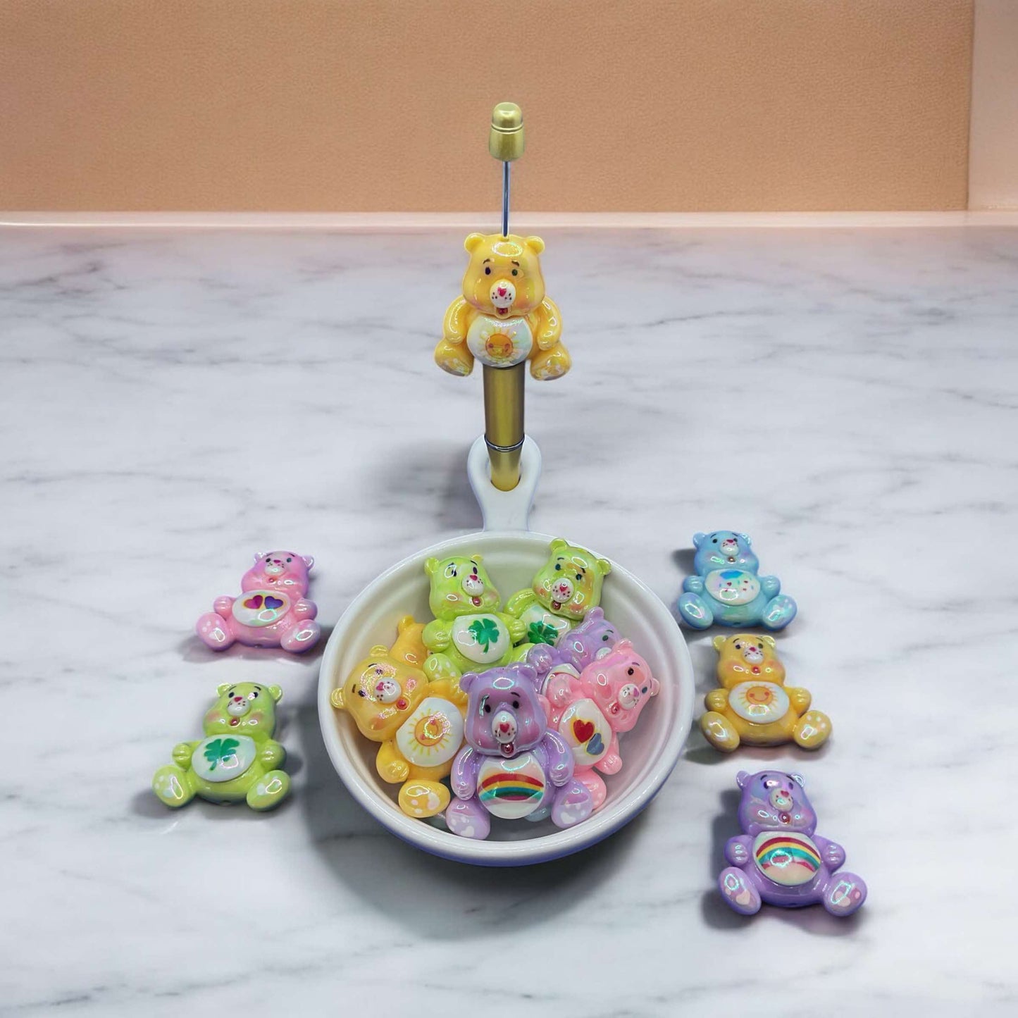 27mm Jelly Glow Bear Beads