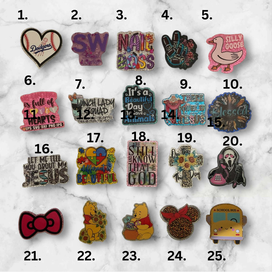 Glitter Acrylic Flatbacks